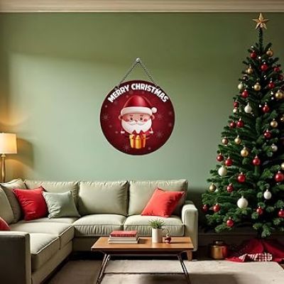 Merry Christmas Santa Wall Hanging Christmas Home Decor Wall Art Living Room, Bedroom, Office & Halls Decoration Wishing Christmas Gift For Family & Colleagues
