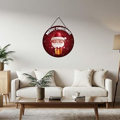 Merry Christmas Santa Wall Hanging Christmas Home Decor Wall Art Living Room, Bedroom, Office & Halls Decoration Wishing Christmas Gift For Family & Colleagues