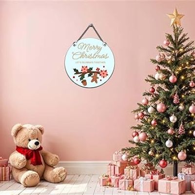 Wooden Merry Christmas Lets Celebrate Together Wall Hanging Christmas Wall Decor items Church Decoration Wall Art Home Decor