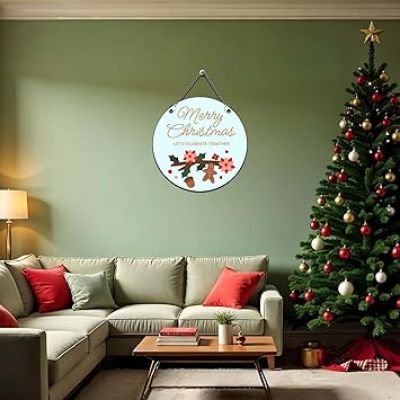 Wooden Merry Christmas Lets Celebrate Together Wall Hanging Christmas Wall Decor items Church Decoration Wall Art Home Decor