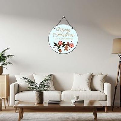 Wooden Merry Christmas Lets Celebrate Together Wall Hanging Christmas Wall Decor items Church Decoration Wall Art Home Decor