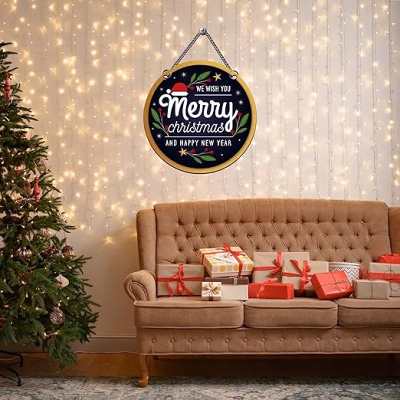 We Wish You Merry Christmas & Happy New Year Wooden Wall Hanging For Home & Office Decoration Christmas Gift Items Wall Art Decor For Living Room, Bedroom
