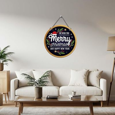 We Wish You Merry Christmas & Happy New Year Wooden Wall Hanging For Home & Office Decoration Christmas Gift Items Wall Art Decor For Living Room, Bedroom