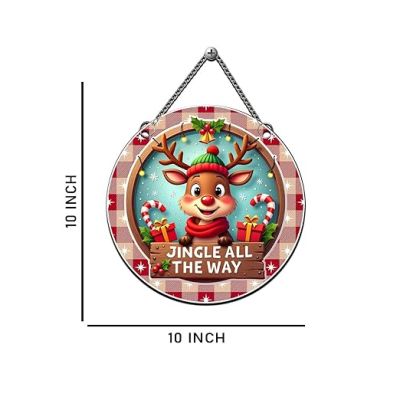 Wooden Christmas Jingle All The Way Wall Hanging Indoor Outdoor Wall Decorative for Home, Classroom, Office Christmas Home Decor Kids Room Decor