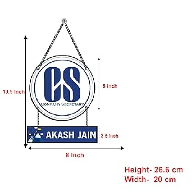 Personalized Company Secretary (CS) Wooden Wall Hanging Unique Gift for CS Friends, Office Colleagues Corporate Gifting Office Wall Decor Gift for Corporate Secretaries Ideal for Graduation, Promotion, or Appreciation