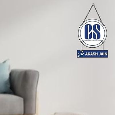 Personalized Company Secretary (CS) Wooden Wall Hanging Unique Gift for CS Friends, Office Colleagues Corporate Gifting Office Wall Decor Gift for Corporate Secretaries Ideal for Graduation, Promotion, or Appreciation