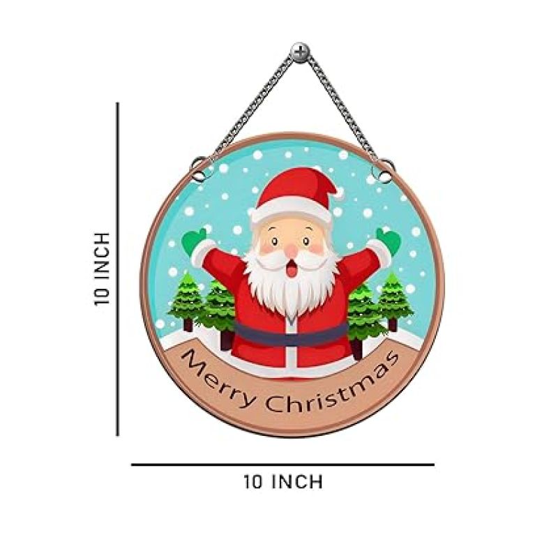 Merry Christmas Santa Wooden Wall Hanging for Home Decoration Church Christmas Decoration  Art Decor Item for Home Office Living Room Bedroom