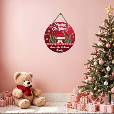 Personalized Merry Christmas Wall Hanging for Home Decor Christmas Decorations Items Door Hanging for Home and Church Decorations Items