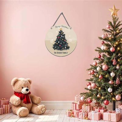 Merry Christmas Wooden Wall Hanging for Home Living Room Office Church Decor Christmas Tree Decoration  Wall Art Decor  Gift for Christian Friend