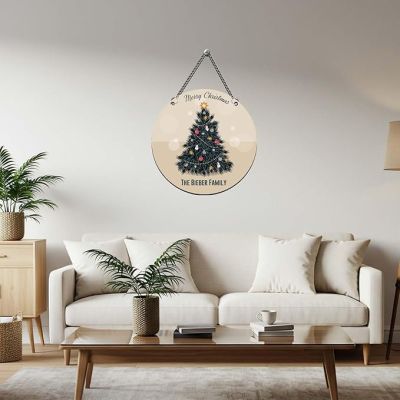 Merry Christmas Wooden Wall Hanging for Home Living Room Office Church Decor Christmas Tree Decoration  Wall Art Decor  Gift for Christian Friend