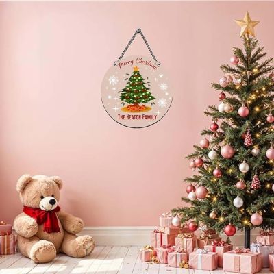 Personalized Merry Christmas Wooden Wall Hanging Decoration for Home & Office Christmas Wishing Gift for Loveable Person Wall Hanging Ornament Decor for Living Room