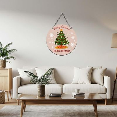 Personalized Merry Christmas Wooden Wall Hanging Decoration for Home & Office Christmas Wishing Gift for Loveable Person Wall Hanging Ornament Decor for Living Room