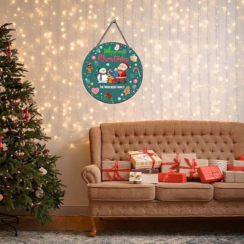 Customized Merry Christmas Santa Claus Wall Hanging Decor for Indoor Outdoor Wall Art Decor for Home, Classroom, Office Wishing Gift For Family & Friends