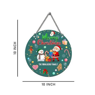 Customized Merry Christmas Santa Claus Wall Hanging Decor for Indoor Outdoor Wall Art Decor for Home, Classroom, Office Wishing Gift For Family & Friends