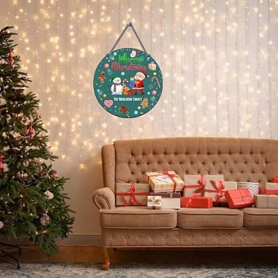 Customized Merry Christmas Santa Claus Wall Hanging Decor for Indoor Outdoor Wall Art Decor for Home, Classroom, Office Wishing Gift For Family & Friends