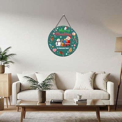 Customized Merry Christmas Santa Claus Wall Hanging Decor for Indoor Outdoor Wall Art Decor for Home, Classroom, Office Wishing Gift For Family & Friends