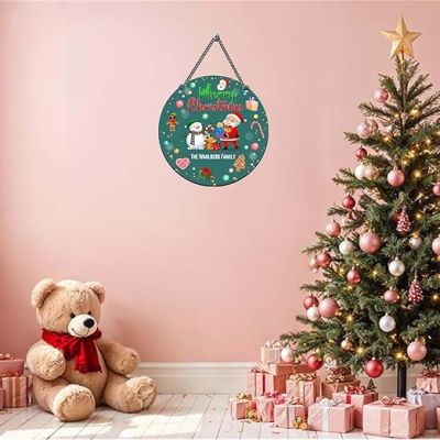 Customized Merry Christmas Santa Claus Wall Hanging Decor for Indoor Outdoor Wall Art Decor for Home, Classroom, Office Wishing Gift For Family & Friends