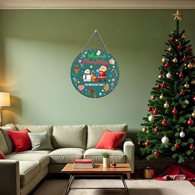 Customized Merry Christmas Santa Claus Wall Hanging Decor for Indoor Outdoor Wall Art Decor for Home, Classroom, Office Wishing Gift For Family & Friends