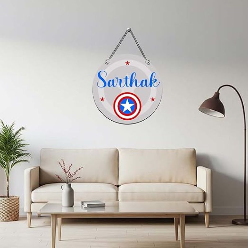 Personalized CaptainAmerica Theme Wall Hanging Birthday Theme Return Gift Kids Room Decor Wall Art Decor