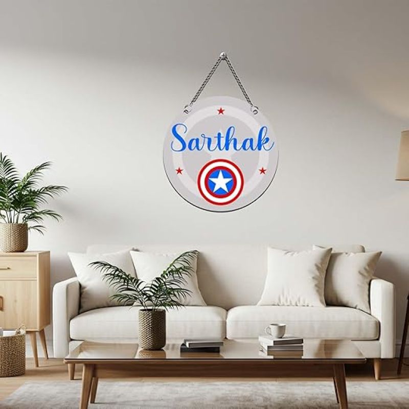 Personalized CaptainAmerica Theme Wall Hanging Birthday Theme Return Gift Kids Room Decor Wall Art Decor