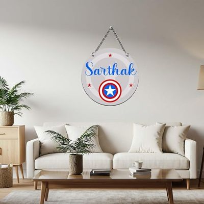 Personalized CaptainAmerica Theme Wall Hanging Birthday Theme Return Gift Kids Room Decor Wall Art Decor