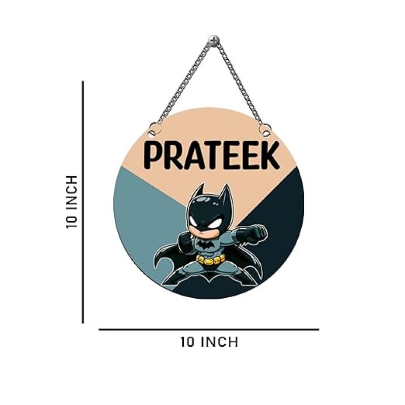 Personalized Batman Theme Wooden Wall Hanging Art for Living Room & Bedroom Stylish Wall Decoration & Home Decor Gift Item  Kids Room Decor Birthday Return Gift