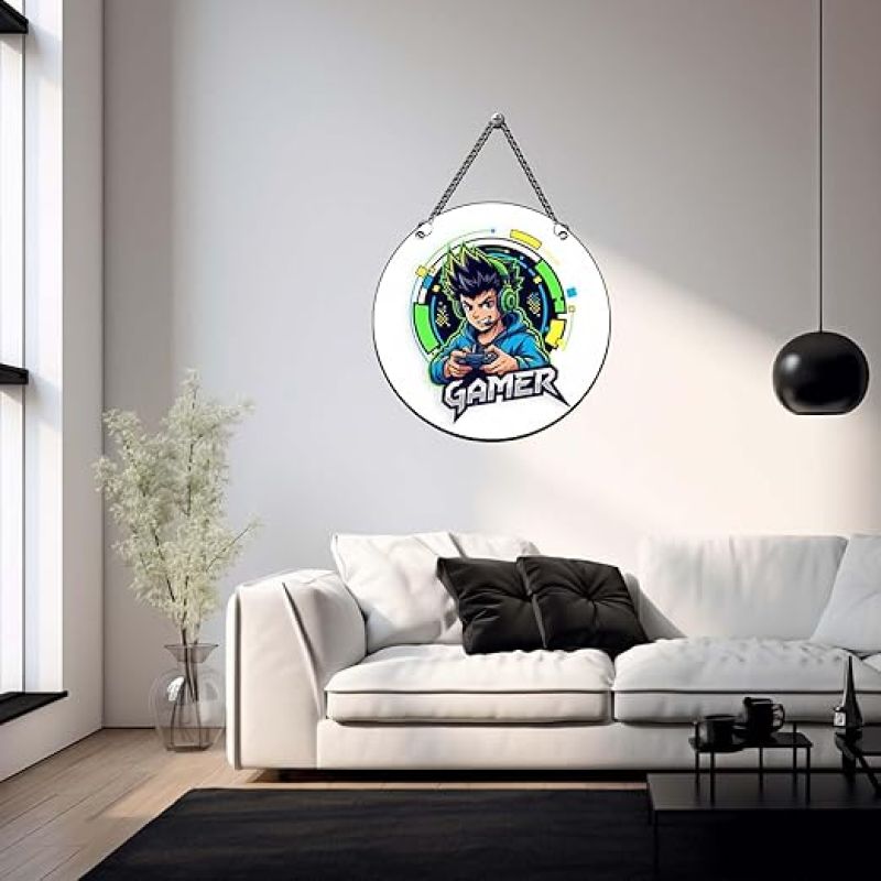 Gamer Wall Hanging for Living Room  Bedroom Playroom Home Décor Gifts Wooden Hanging Decoration Items Artworks Wall Hangings Gift for Game Lover