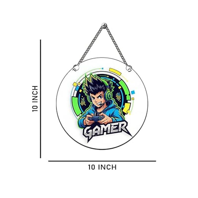 Gamer Wall Hanging for Living Room  Bedroom Playroom Home Décor Gifts Wooden Hanging Decoration Items Artworks Wall Hangings Gift for Game Lover