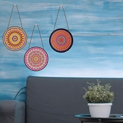 Mandala Pattern Decorative Wall Art MDF Wooden Wall Hanger for Living Room Bedroom  Office Gift Wall Hanging For Home Decoration  Home Decor Items Living Room Decor