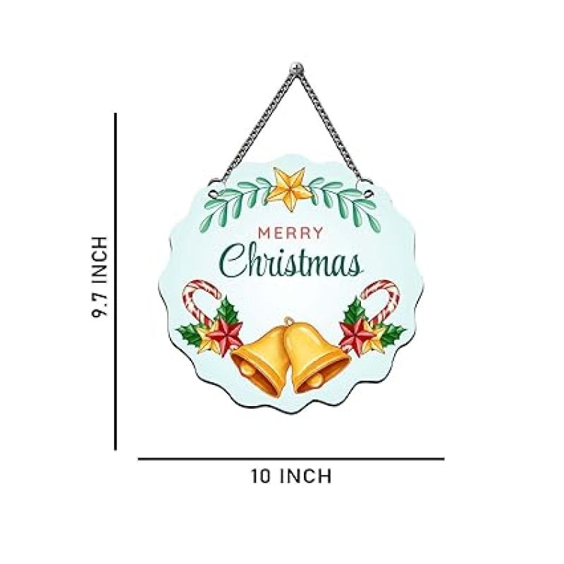 Merry Christmas Wall Hanging, Gifts Hanging Ornaments Xmas Decorations Items for Home Living Room Office Church, Indoor Home Decor, Christmas Decorations Items