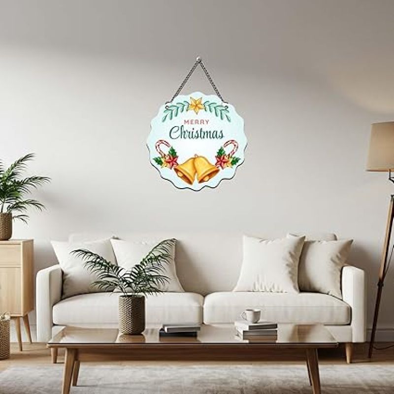 Merry Christmas Wall Hanging, Gifts Hanging Ornaments Xmas Decorations Items for Home Living Room Office Church, Indoor Home Decor, Christmas Decorations Items