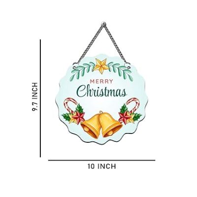 Merry Christmas Wall Hanging, Gifts Hanging Ornaments Xmas Decorations Items for Home Living Room Office Church, Indoor Home Decor, Christmas Decorations Items