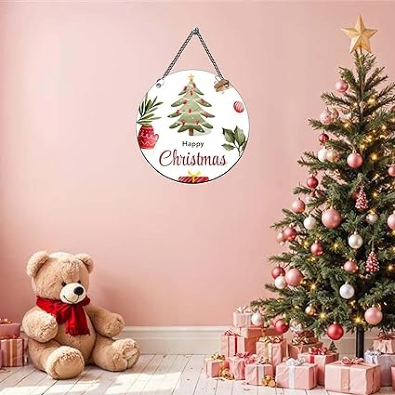 Happy Christmas Wall Hanging for Home, Living Room, Office, Church Christmas Tree Decorations & Hanging Ornaments Gift for Friends & Family