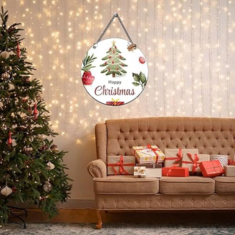 Happy Christmas Wall Hanging for Home, Living Room, Office, Church Christmas Tree Decorations & Hanging Ornaments Gift for Friends & Family