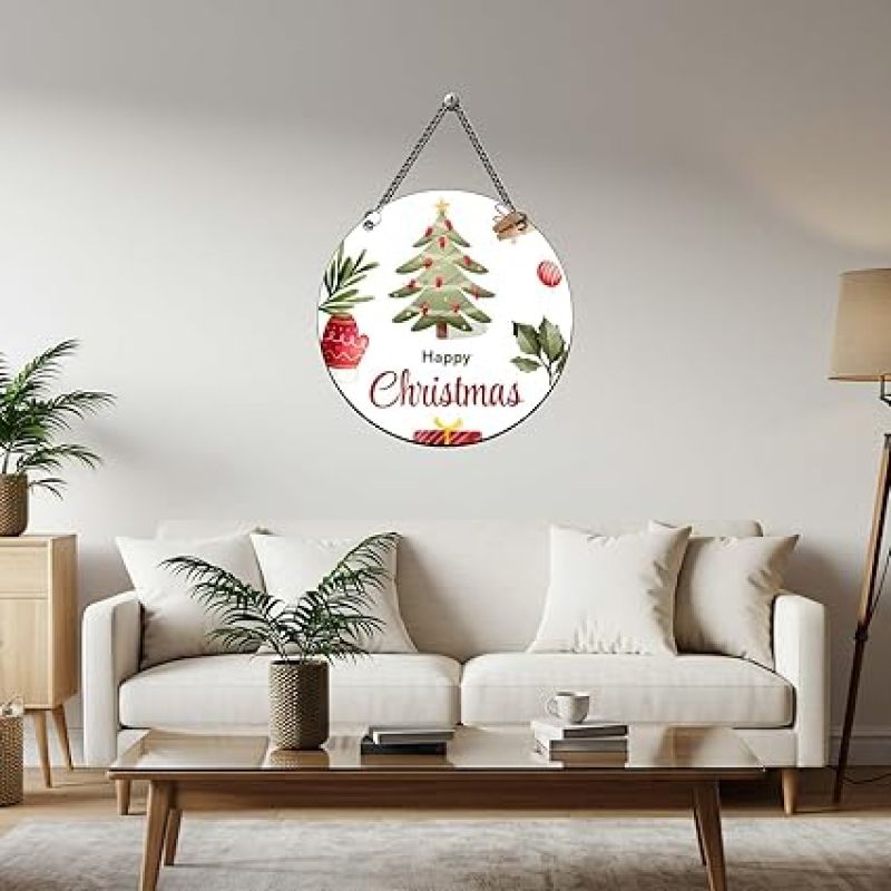 Happy Christmas Wall Hanging for Home, Living Room, Office, Church Christmas Tree Decorations & Hanging Ornaments Gift for Friends & Family