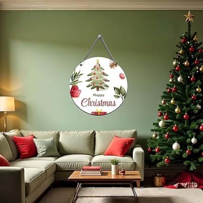 Happy Christmas Wall Hanging for Home, Living Room, Office, Church Christmas Tree Decorations & Hanging Ornaments Gift for Friends & Family