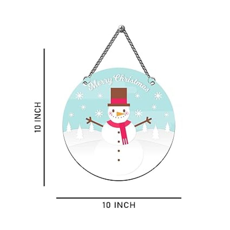 Merry Christmas Snowman Wooden Wall Hanging Christmas Tree Decoration Items for Home Office Xmas Gifts for Women Men Kids Girls Boys Friends
