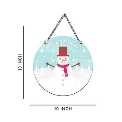 Merry Christmas Snowman Wooden Wall Hanging Christmas Tree Decoration Items for Home Office Xmas Gifts for Women Men Kids Girls Boys Friends