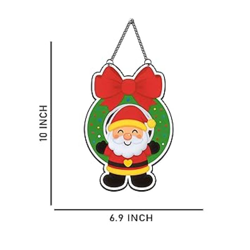 Cute Santa Claus Printed Wooden Wall Hanging For Home Living Room Party Church Decoration Xmas Wall Decor Items Wall Art For Kids Room Decor Christmas Home Decoration