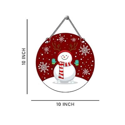 Wooden Snowman Christmas Wall Hanging for Home Decoration Wall Hanging Ornaments for Home Living Room Christmas Party Church Decoration
