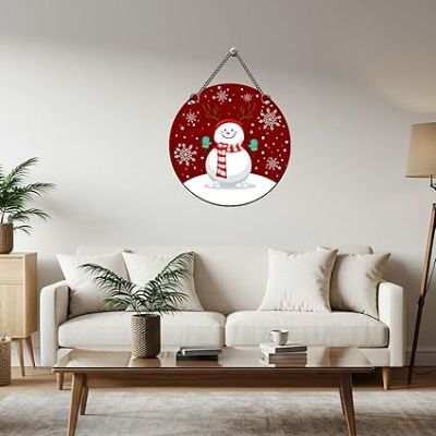 Wooden Snowman Christmas Wall Hanging for Home Decoration Wall Hanging Ornaments for Home Living Room Christmas Party Church Decoration