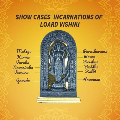 God Idol Car Dashboard Home Decor Items for Living Room, Office Desk Pooja Temple Room Decoration (Lord Ram)