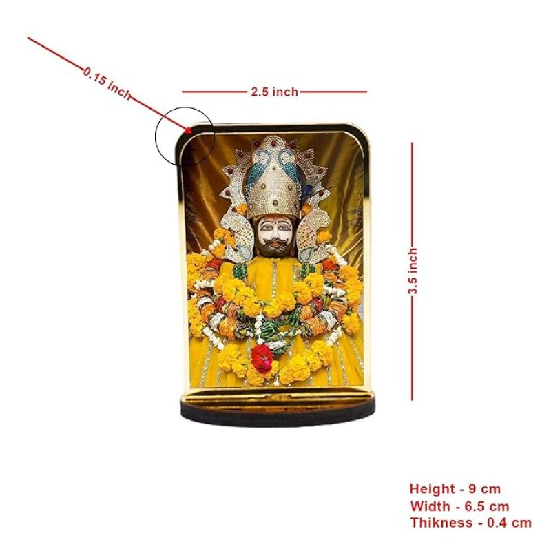 God Idol Car Dashboard Home Decor Items for Living Room, Office Desk Pooja Temple Room Decoration (Khatu Shayam)