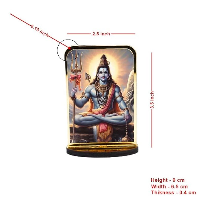 God Idol Car Dashboard Home Decor Items for Living Room, Office Desk Pooja Temple Room Decoration (Lord Shiva)