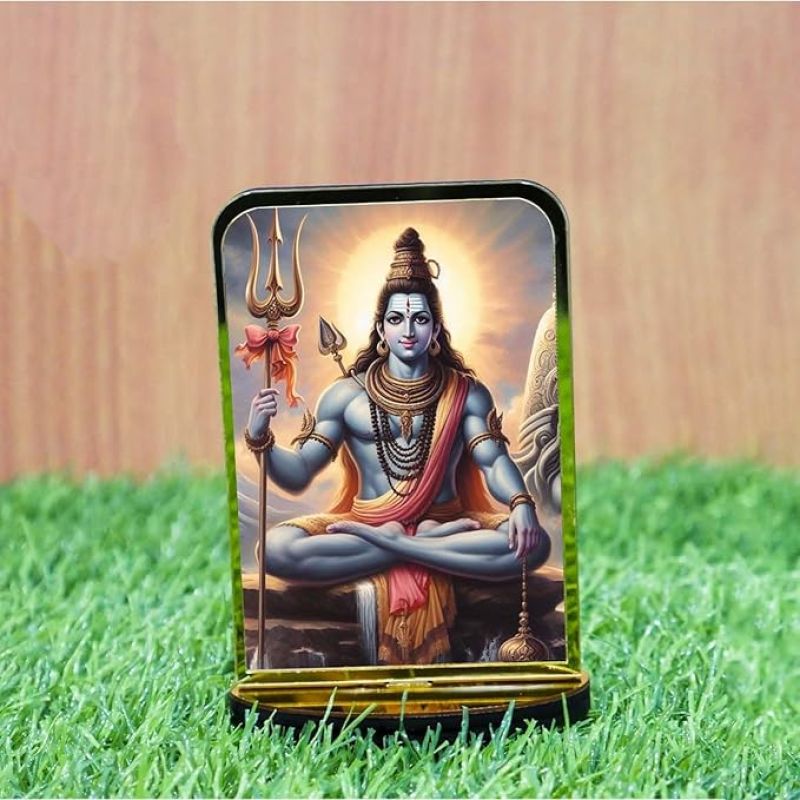 God Idol Car Dashboard Home Decor Items for Living Room, Office Desk Pooja Temple Room Decoration (Lord Shiva)