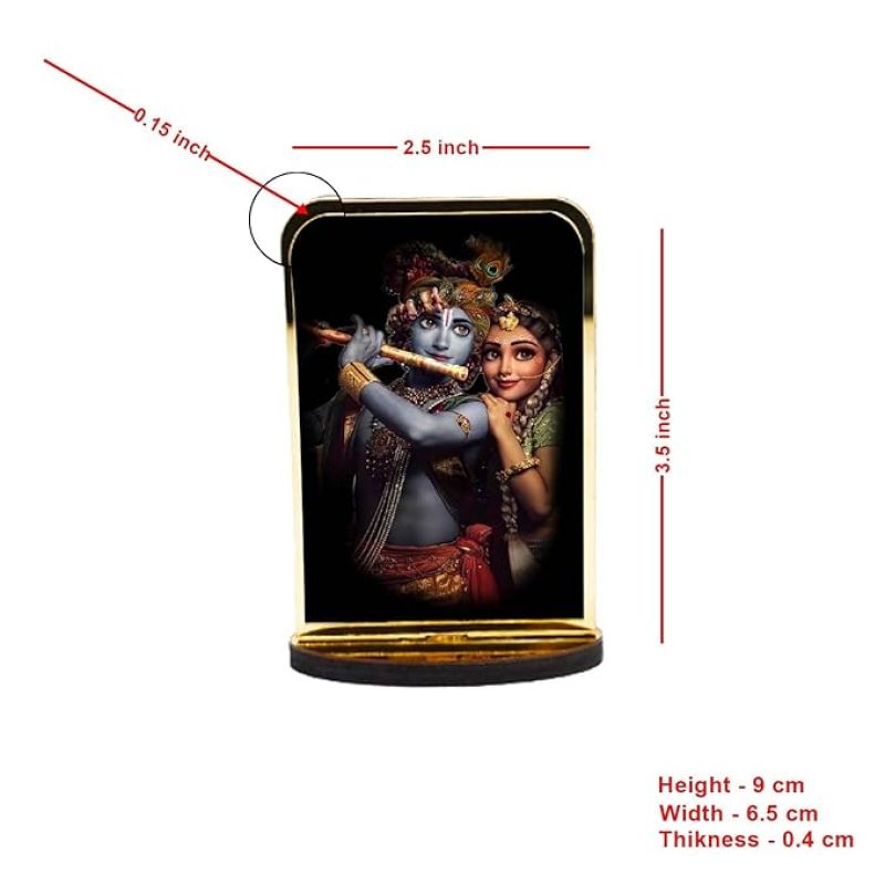 God Idol Car Dashboard  Home Decor Items for Living Room, Office Desk Pooja Temple Room Decoration (Radha Krishna)
