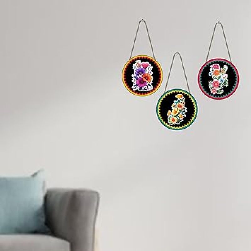 Flower Design Wooden Wall Hanging For Home Decoration Room Decor Items For Bedroom Decorative Items For Home Interior Decoration Items