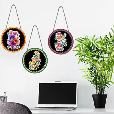 Flower Design Wooden Wall Hanging For Home Decoration Room Decor Items For Bedroom Decorative Items For Home Interior Decoration Items