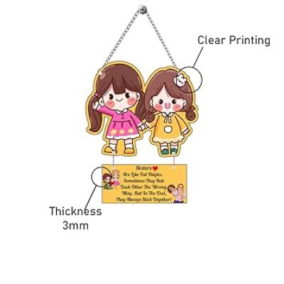 Cute Sister Wall Hanging For Girls Room, Living Room, Bedroom Best Sister Quotes Decor Item Wall Art for Hall Birthday Gift For Sisters, Sibling Love Gift For Sister