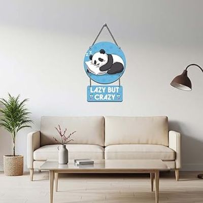 Cute Panda Lazy But Crazy Funny Wall Hanging For Living Room Bedroom Kids Room Decor Modern Decoration Artworks Hanging Wall Art Decor